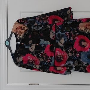 Ted Baker Floral Dress Navy w Pink flowers.